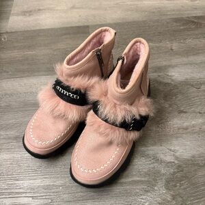 Ugg Fluff Punk Ankle Boots Pink